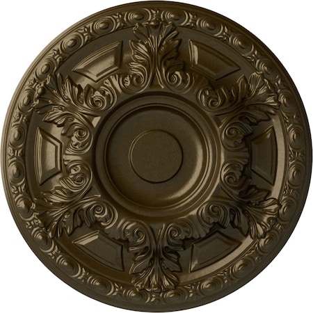 Ekena Millwork Granada Ceiling Medallion (Fits Canopies up to 7 1/8"), Hand-Painted Brass, 23 1/2"OD x 2 3/4"P CM24GABRS